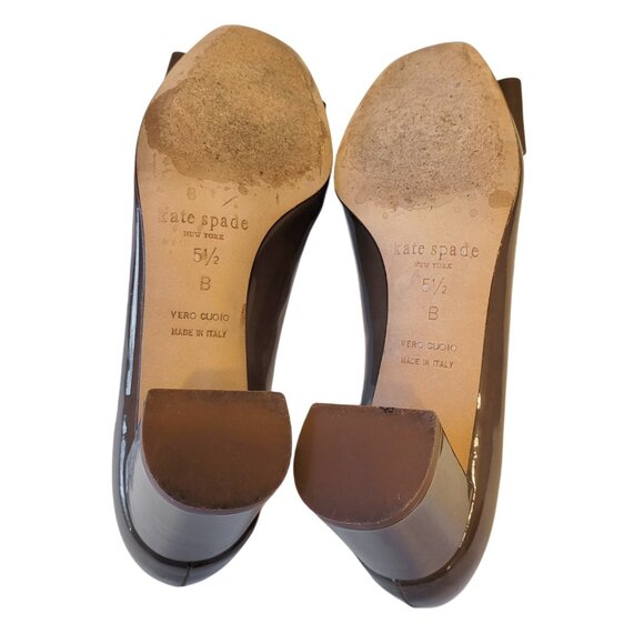 Kate Spade Dijon Bow Patent Leather Block Heel Pumps - Picture 7 of 7